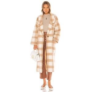 Apiece Apart Tan and White Plaid Coat